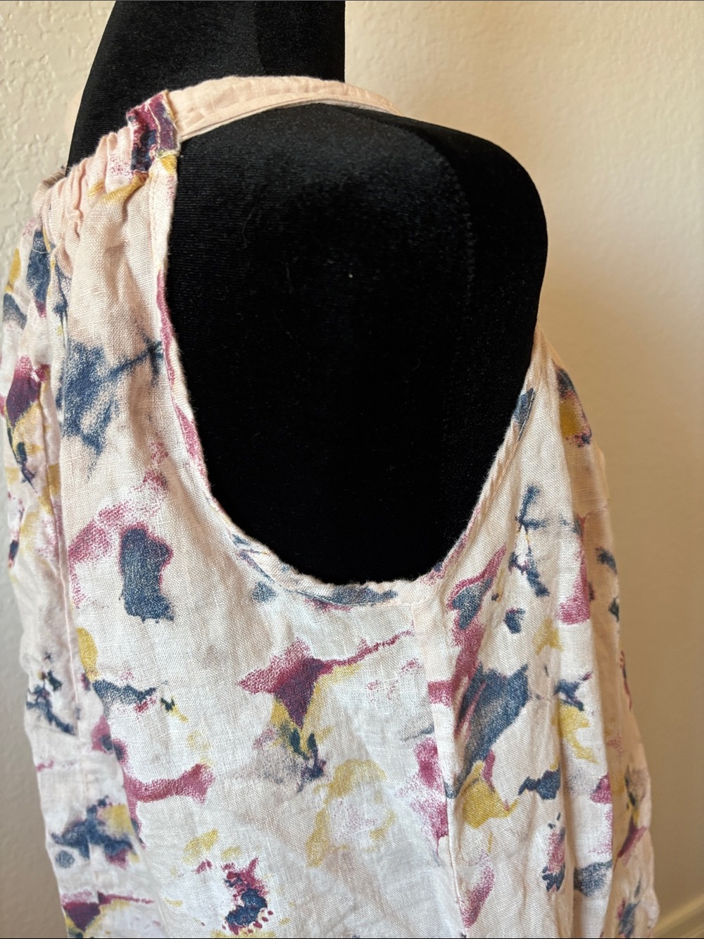 Made In Italy Bellambra 100% Linen Neck Toe Shift Floral Dress - Picture 5 of 10